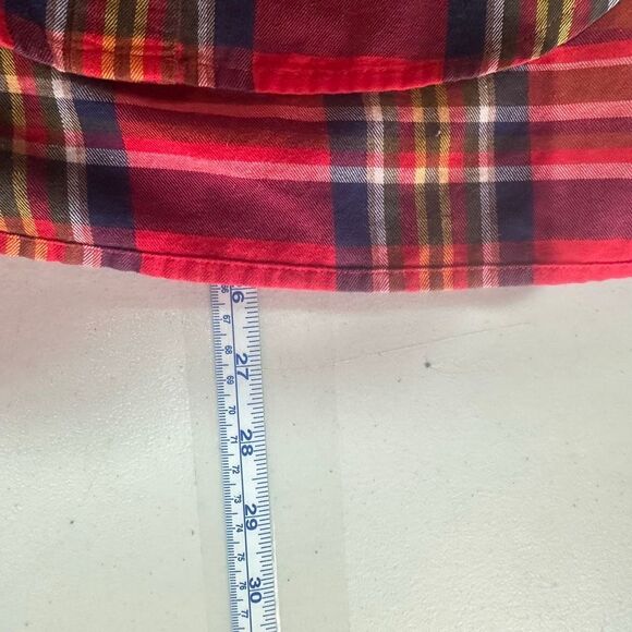 Liz Claiborne Sport Vintage Tartan Plaid Button Down Shirt Size M Red Classic - Picture 10 of 11
